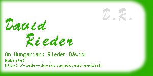 david rieder business card